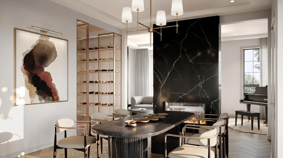 Abacot Hill Sherwood Forrest in Mississauga by Hallett Homes dining area Abacot Hill Sherwood Forrest in Mississauga by Hallett Homes dining area